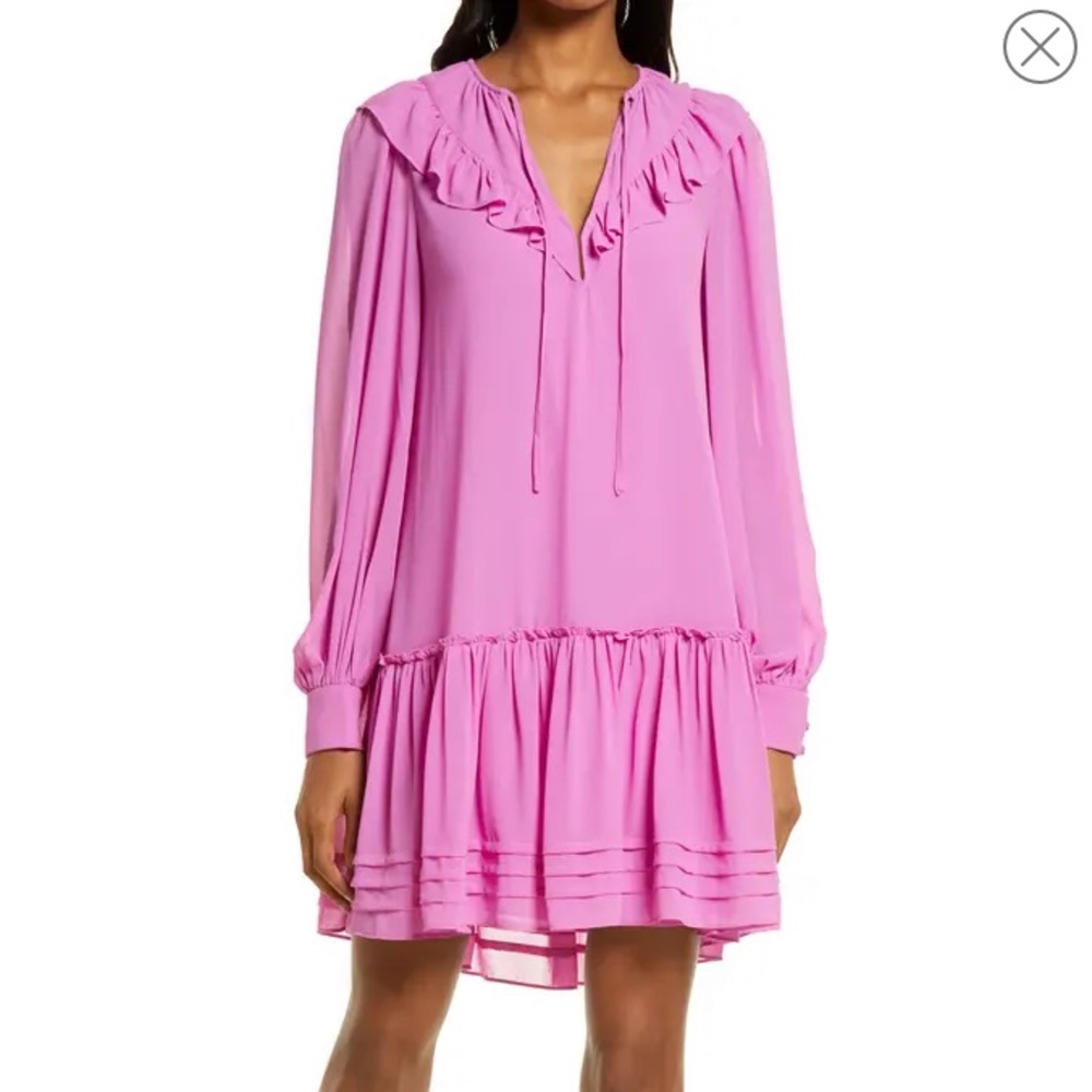 Ever New NWT Nelly V-neck Ruffle Mini Dress Size 6